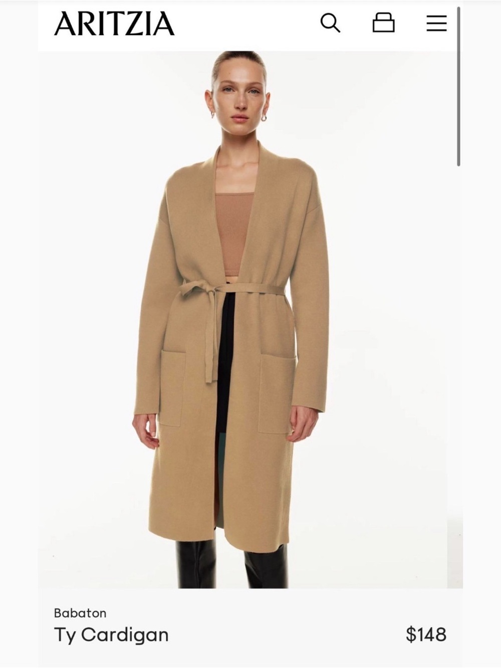 Babaton-Ty Cardigan - Camel